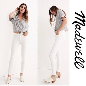Madewell Women's 9” High Rise 27 White Skinny Jeans
